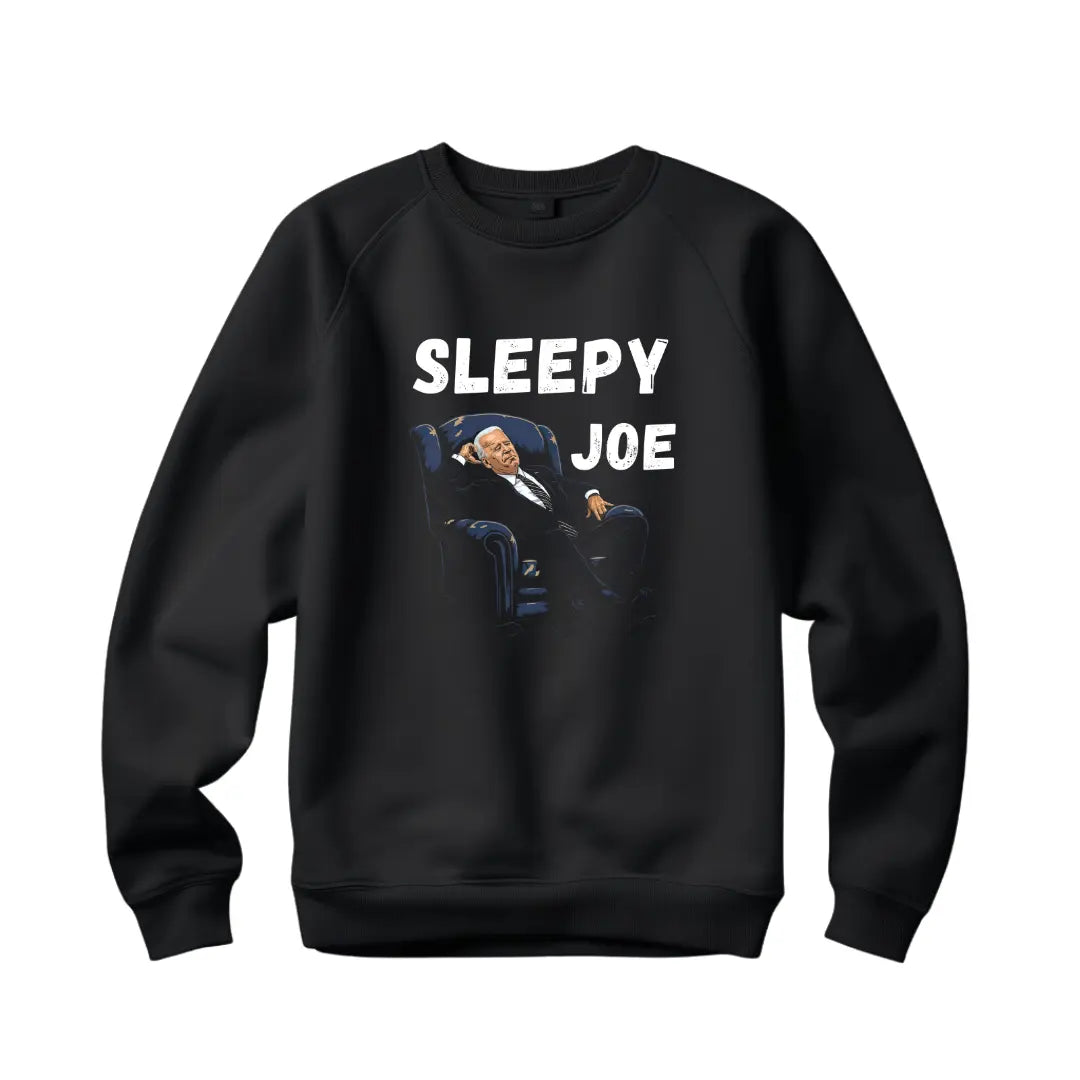 Sleepy Joe Biden sweatshirt: Embrace Presidential Comfort in Style - Black Threadz