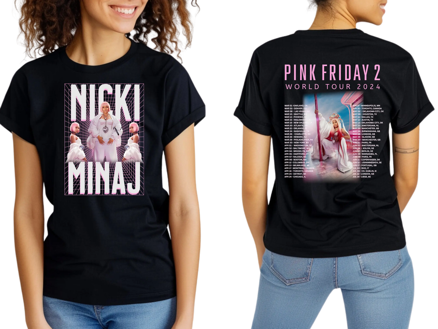 Pink Friday 2: Nicki Minaj Concert T-Shirt - Black Threadz