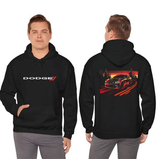 Sleek Style: Dodge Charger Countryside Black Hoodie - Dodge Charger Gifts for Him - Dodge Charger Merchandise - Black Threadz