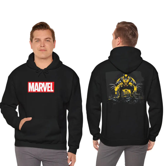 Legendary Hero: Wolverine from X-Men Marvel Black Hoodie - Black Threadz