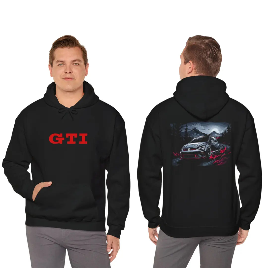 Classic Charm: Volkswagen GTI Countryside Black Hoodie - Black Threadz