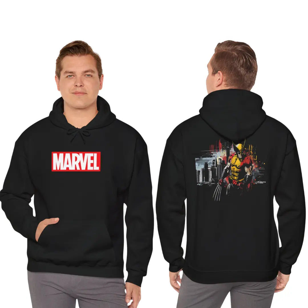 Legendary Marvel: Wolverine Abstract Black Hoodie - Black Threadz