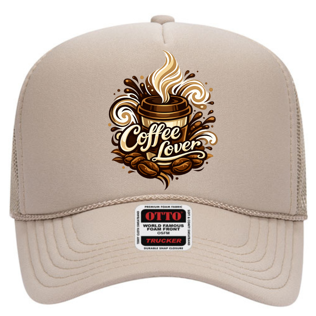 Coffee Lover Trucker Snapback Hat – Caffeine Life Mesh Cap, Adjustable Fit