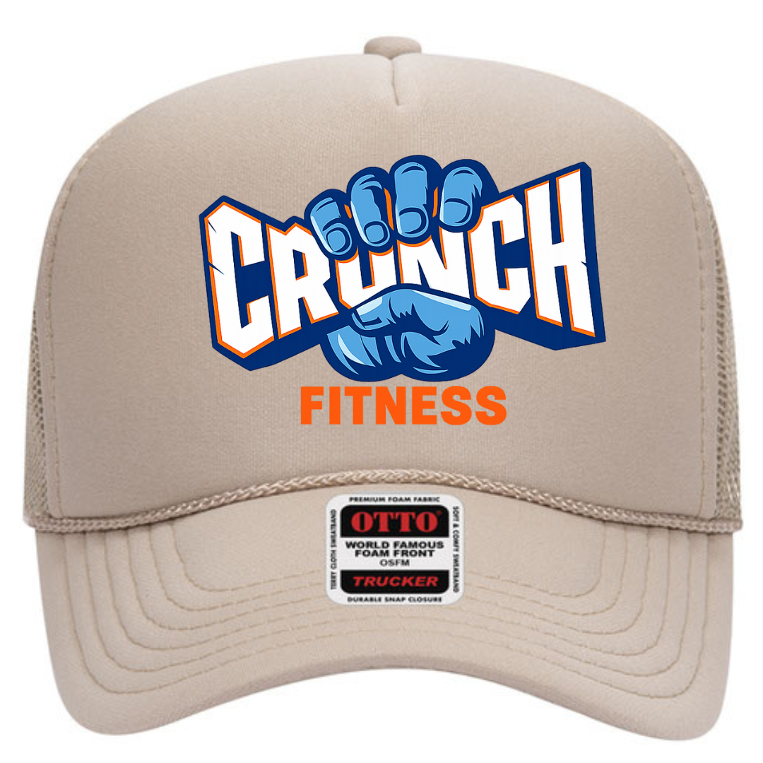 Crunch Fitness Trucker Snapback Hat – Gym Lifestyle Mesh Cap, Adjustable Fit