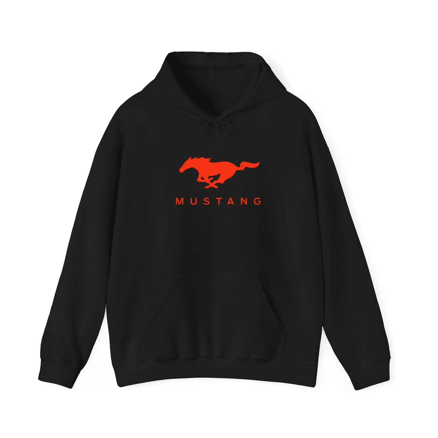 Iconic Ride: Ford Mustang Countryside Road Black Hoodie - Black Threadz