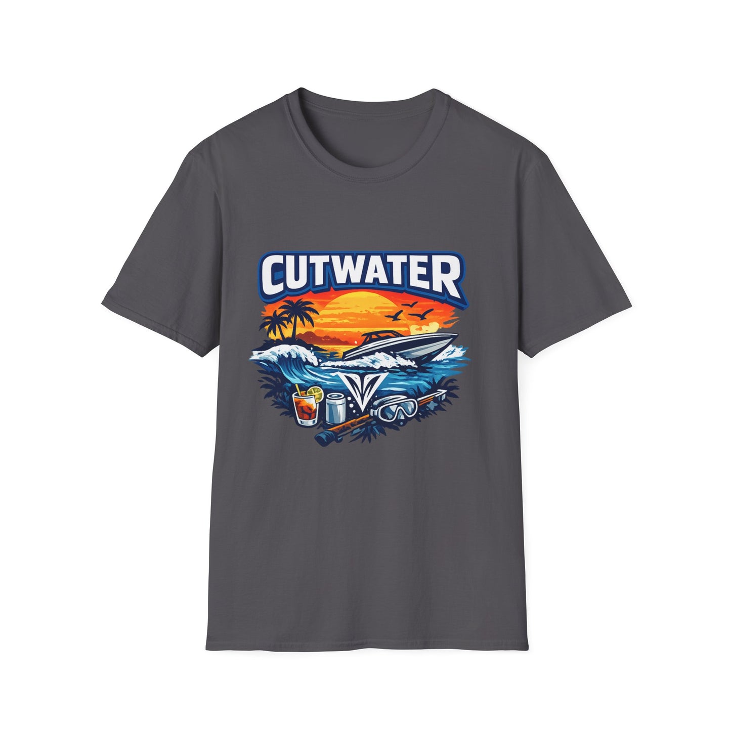 Cutwater T-Shirt – Ready-to-Drink Cocktail Fan Tee, Spirits & Rummer Shirt, Trendy Bar Merch