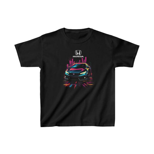 Kids Honda Civic Black T-Shirt: Boys & Girls Car Shirt | Honda Kids Clothing Nearby! - Black Threadz