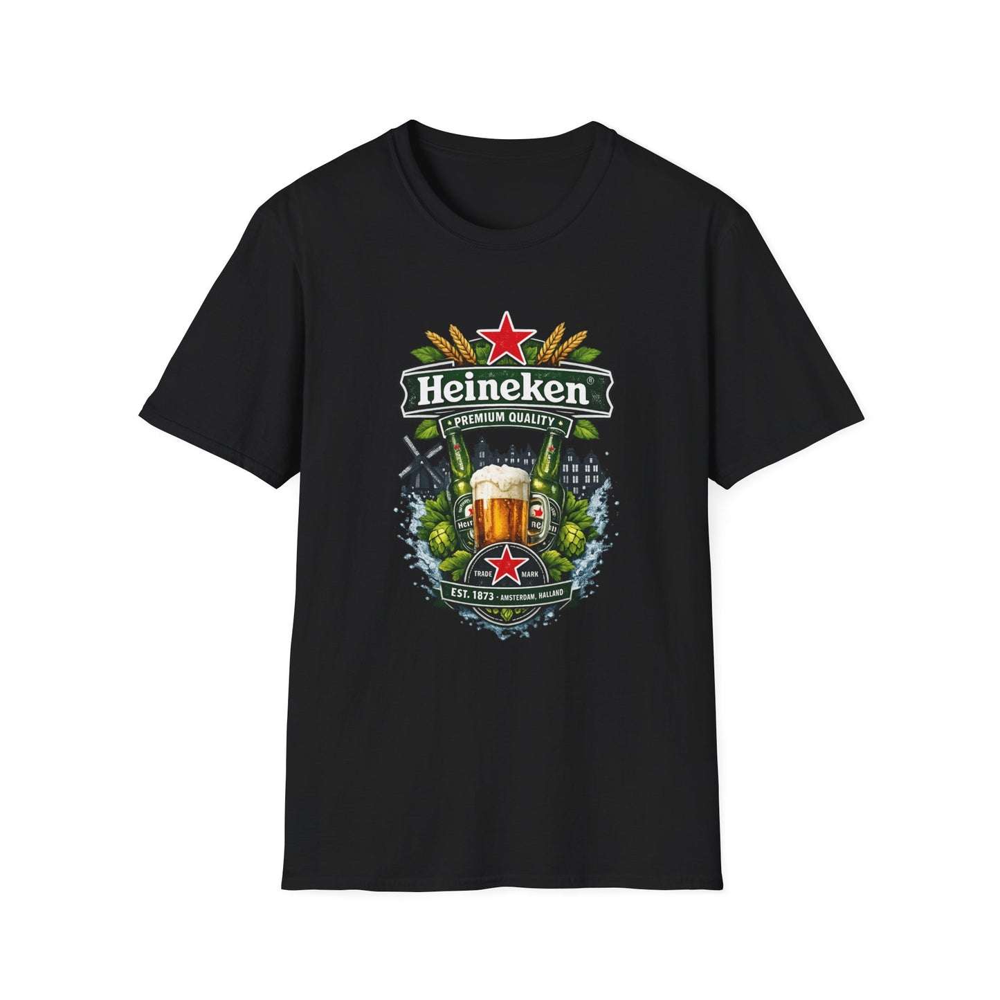 Heineken T-Shirt – Beer Fan Tee, Dutch Lager Shirt, Brewery & Bar Merch