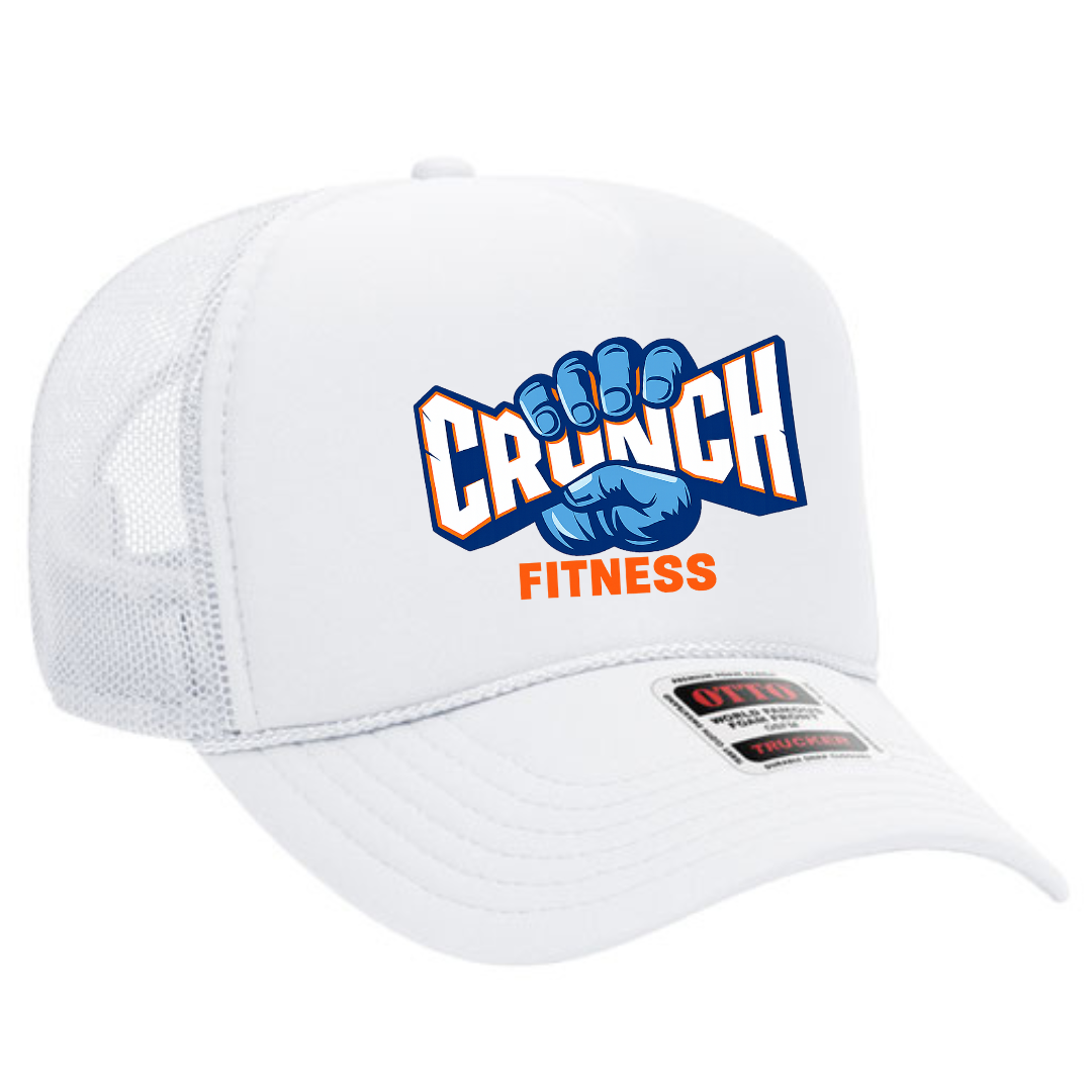 Crunch Fitness Trucker Snapback Hat – Gym Lifestyle Mesh Cap, Adjustable Fit