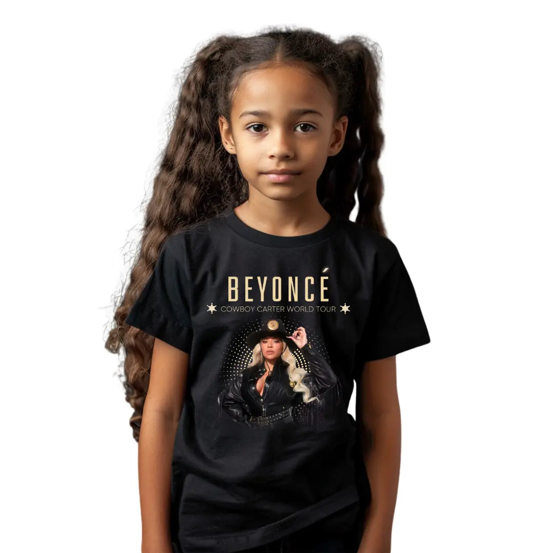 Beyonce Cowboy Carter Exclusive Kid's Black TShirt - Black Threadz