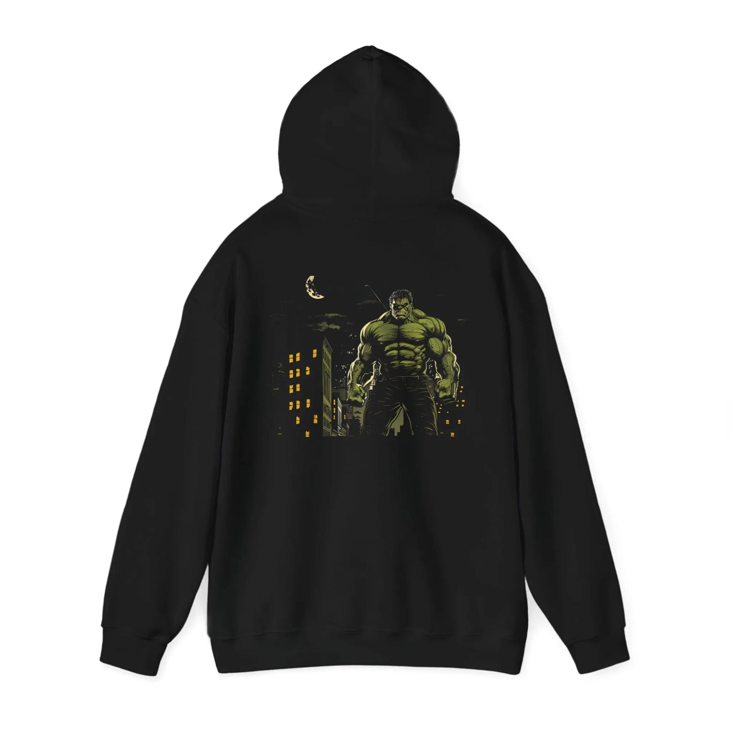 Iconic Hulk: New York City Skyline Black Hoodie - Black Threadz