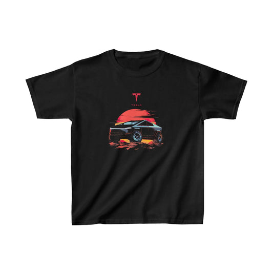 Kids Tesla Cybertruck Black T-Shirt: Best Tesla Kid Gift | Tesla Kids Apparel on Amazon! - Black Threadz