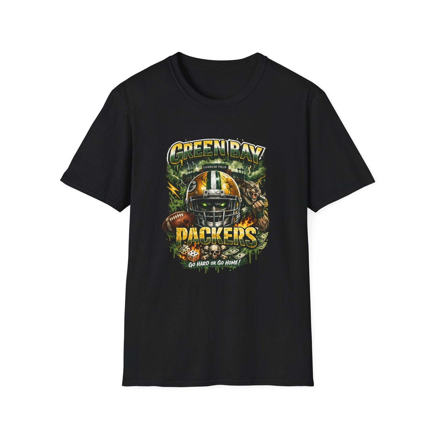 Green Bay Football Fan T-Shirt — Green & Gold Game Day Tee, Wisconsin Tailgate Shirt, Football Fan Graphic Tee, Gift for Green Bay Fans