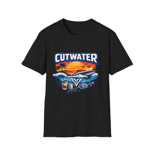 Cutwater T-Shirt – Ready-to-Drink Cocktail Fan Tee, Spirits & Rummer Shirt, Trendy Bar Merch