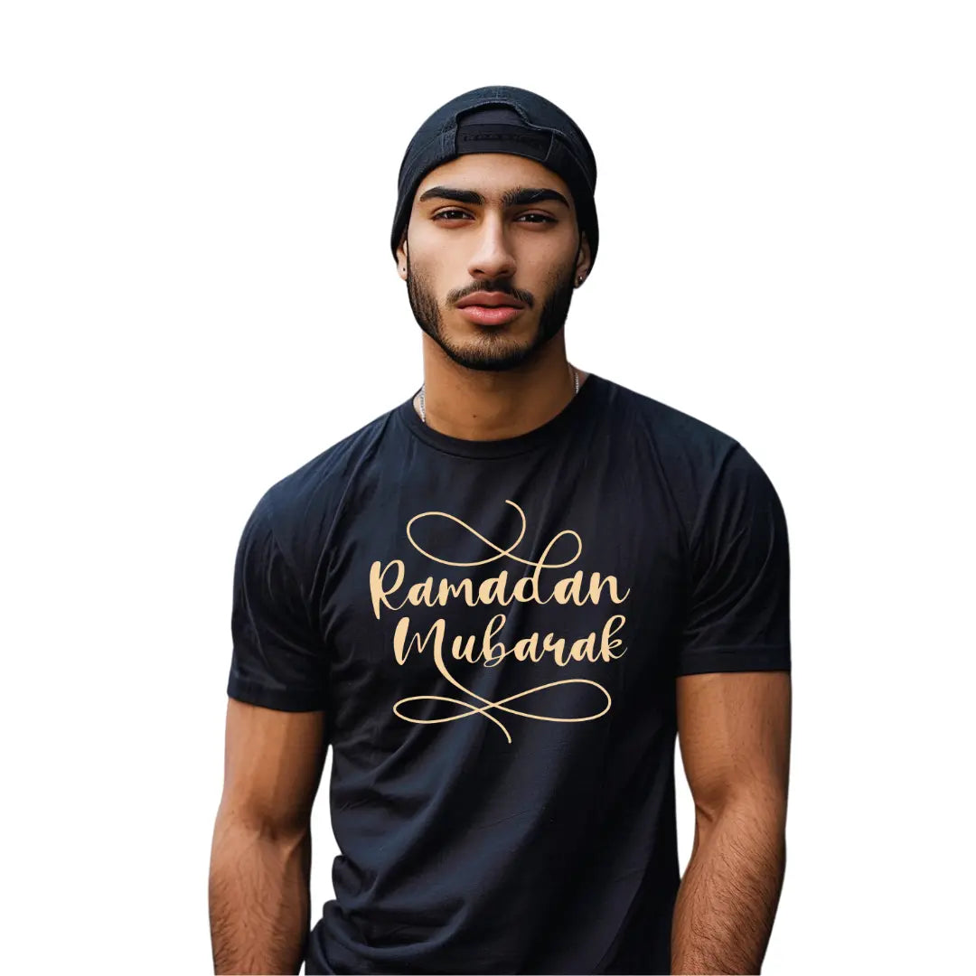 Stylish Ramadan Mubarak T-Shirt: Celebrate with Fashion & Faith - Black Threadz