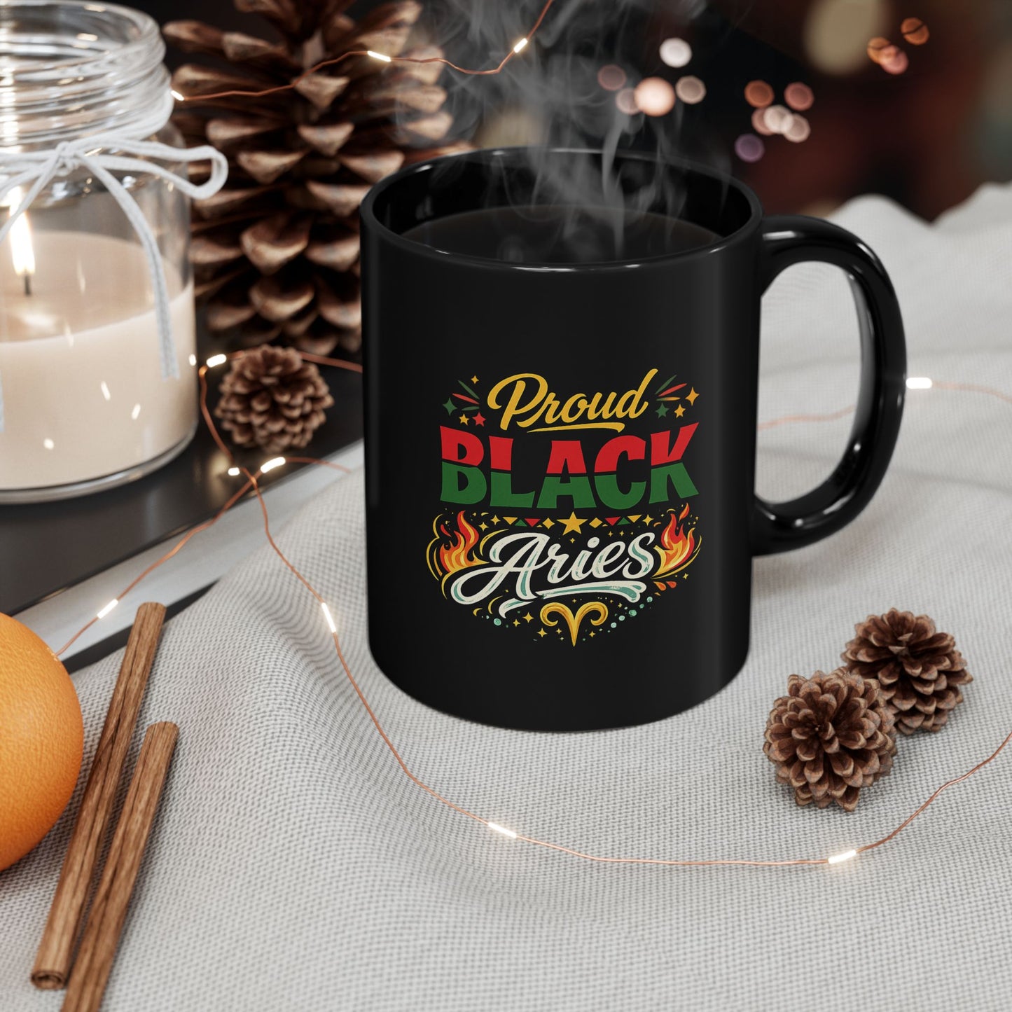 Proud Black Aries Mug — Zodiac Coffee Cup