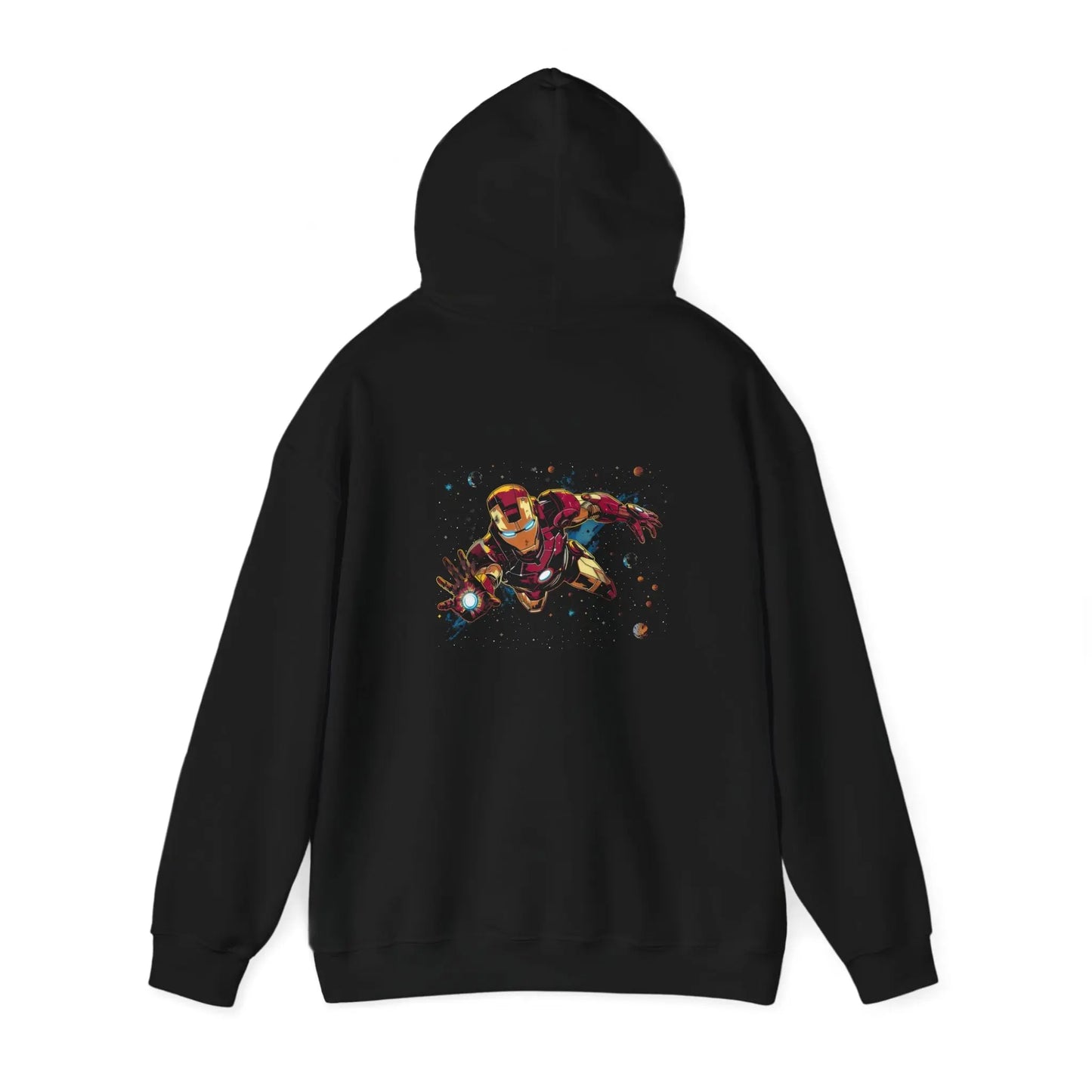 Marvel Iron Man in Space Black Hoodie: Elevate Your Style! - Black Threadz