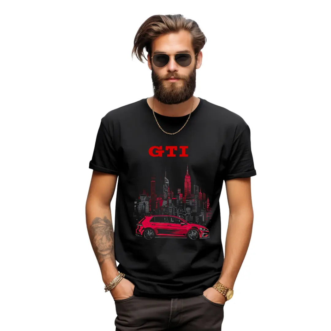 Cityscape Charm: GTI Urban Black T-Shirt - Black Threadz