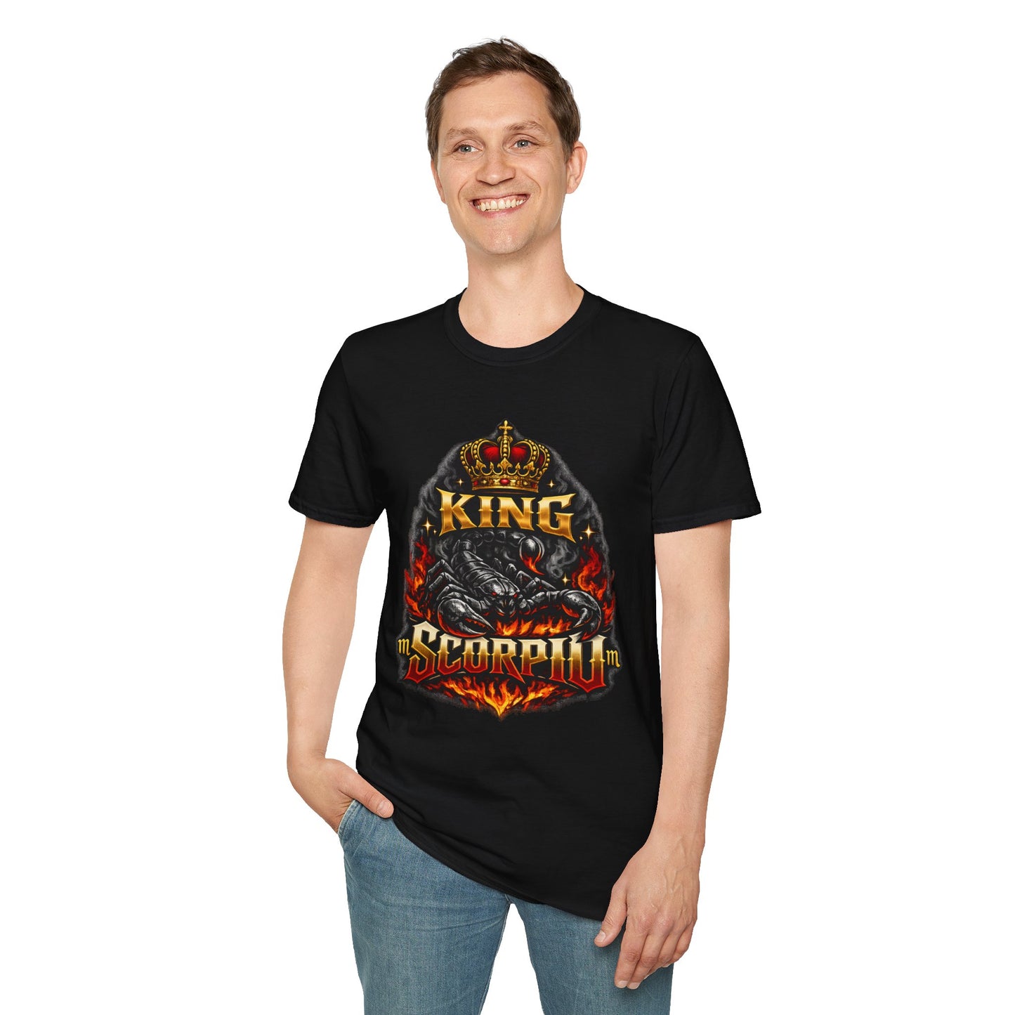 King Scorpio T-Shirt – Scorpio Zodiac Graphic Tee for Men, Astrology King Shirt, Scorpio Season Birthday Gift, Horoscope Streetwear
