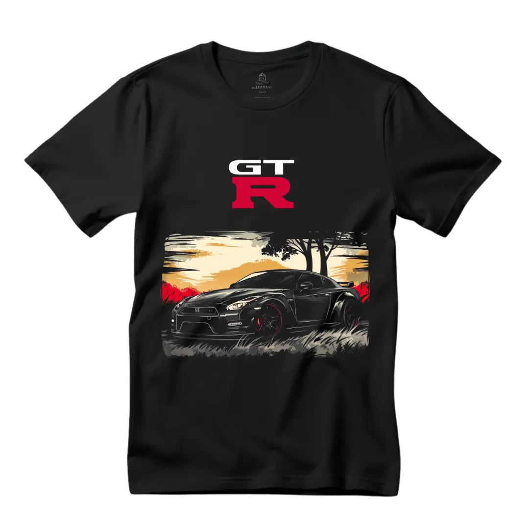 Nissan GT-R Black T-Shirt: Vintage Skyline Tee for Men | Nissan GTR Shirt on Amazon - Black Threadz