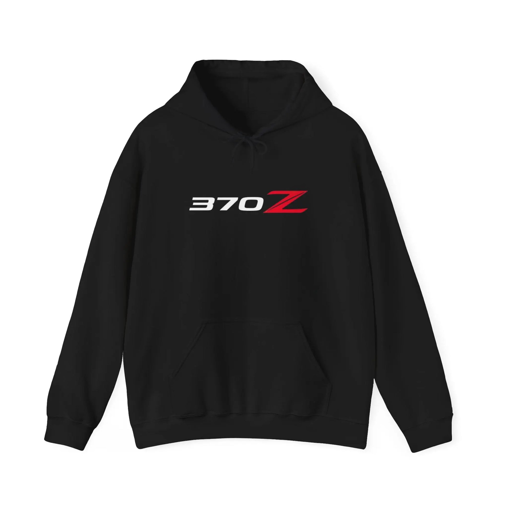 Sunset Serenity: Nissan 370 in a Field Black Hoodie - Black Threadz