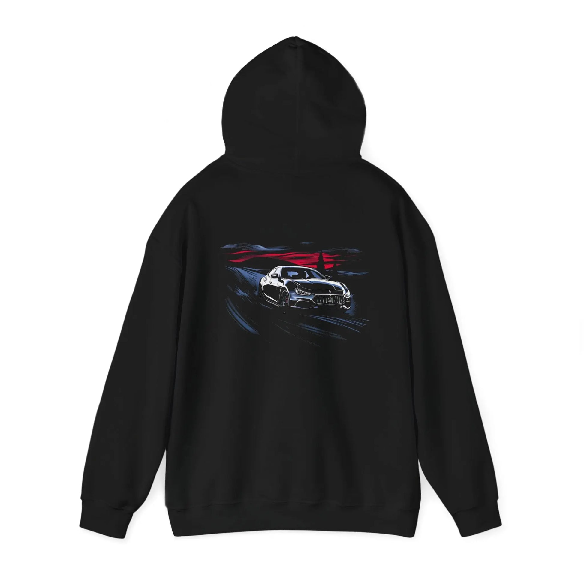 Timeless Elegance: Maserati Ghibli Black Hoodie - Black Threadz