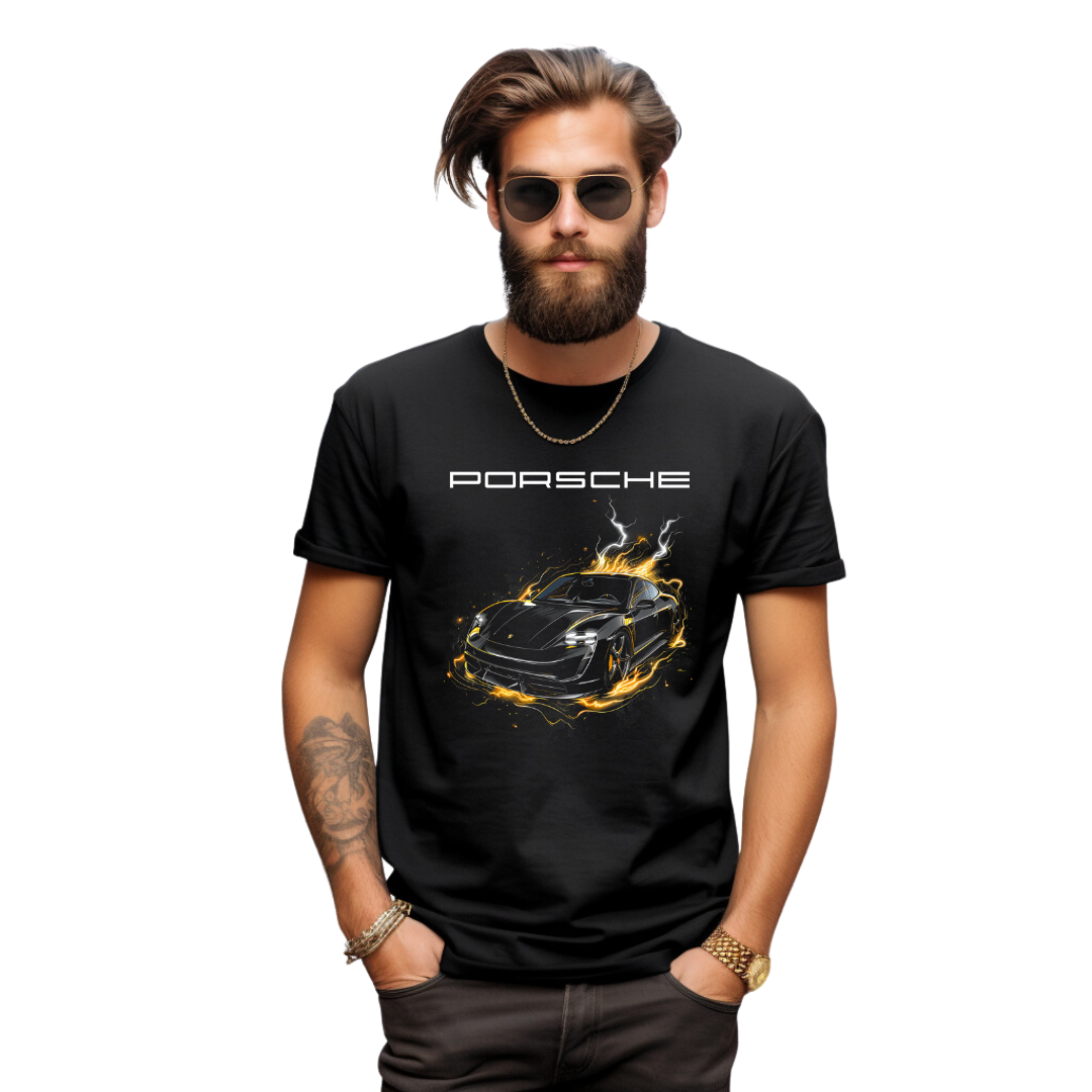 porsche black taycan tshirt