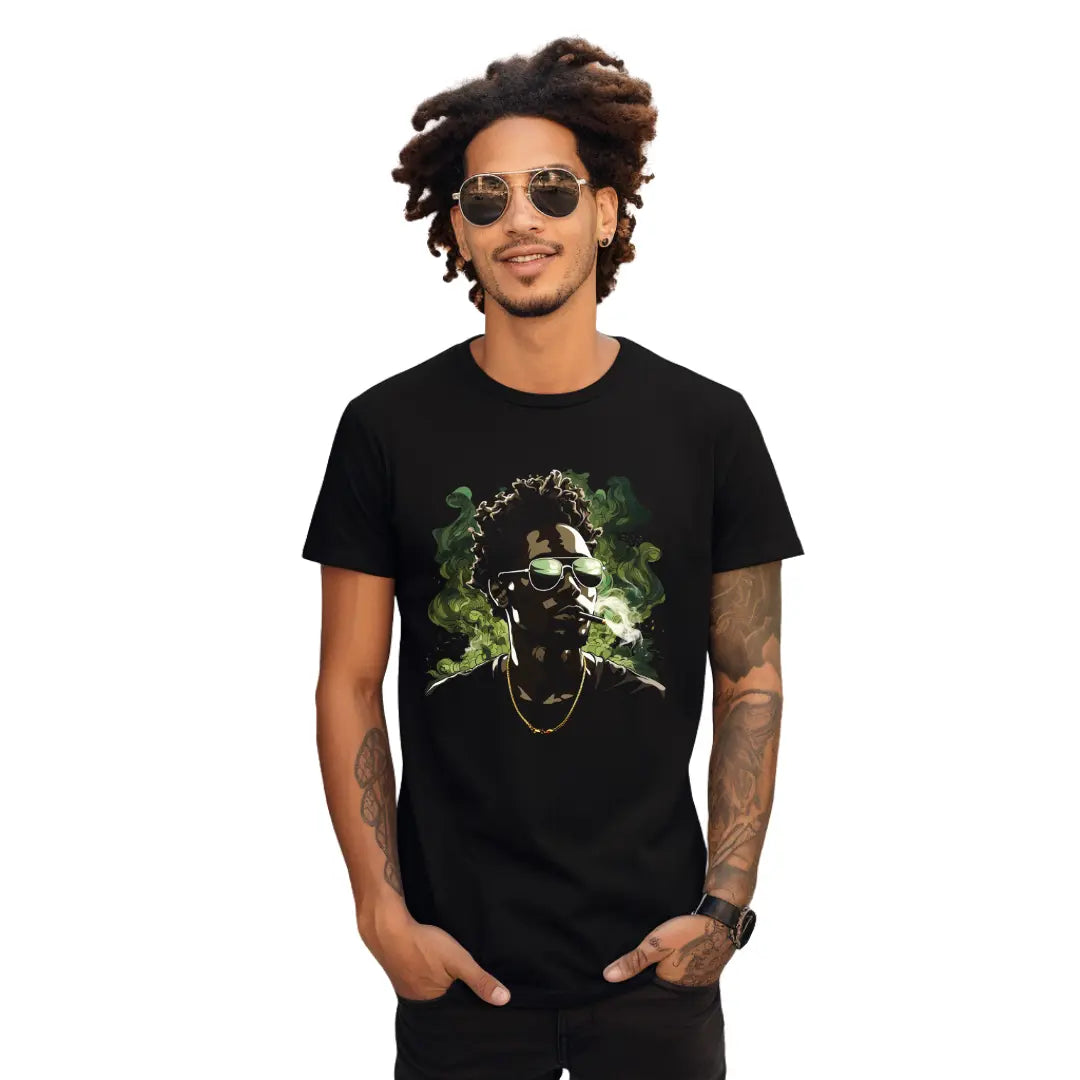 Black Man's Cannabis Vibes T-Shirt: Embrace the Culture and Style - Black Threadz