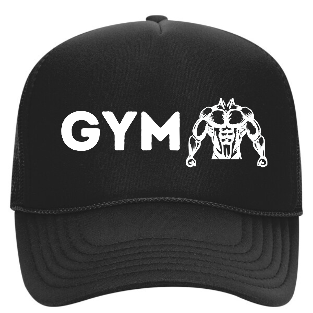 Black Gym Fitness Trucker Hat with Sweatband - Best Workout Hat for Sweat, Ideal for Guys