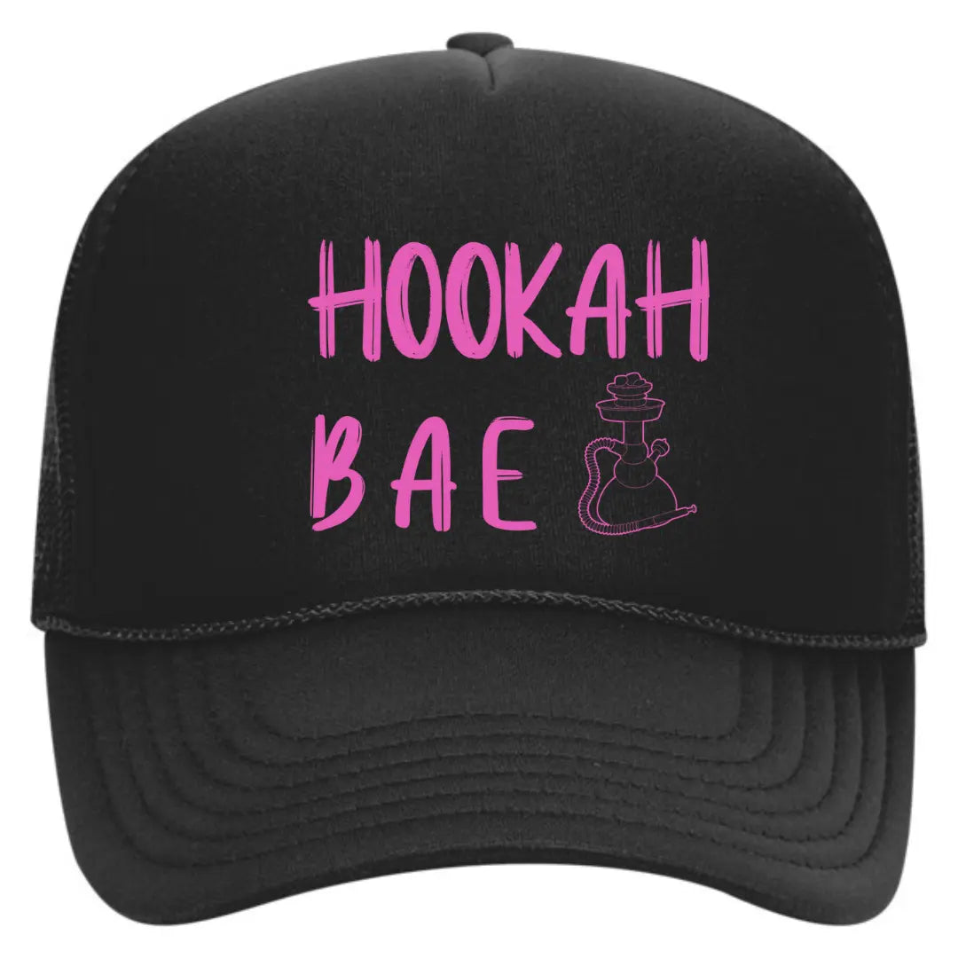 Hookah Bae Black Trucker Snapback Hat - Black Threadz