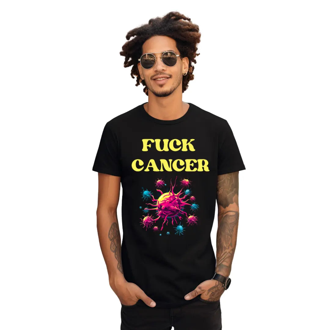 Triumph Over Adversity: 'F*ck Cancer' Graphic Tee for Resilient Warriors - Black Threadz