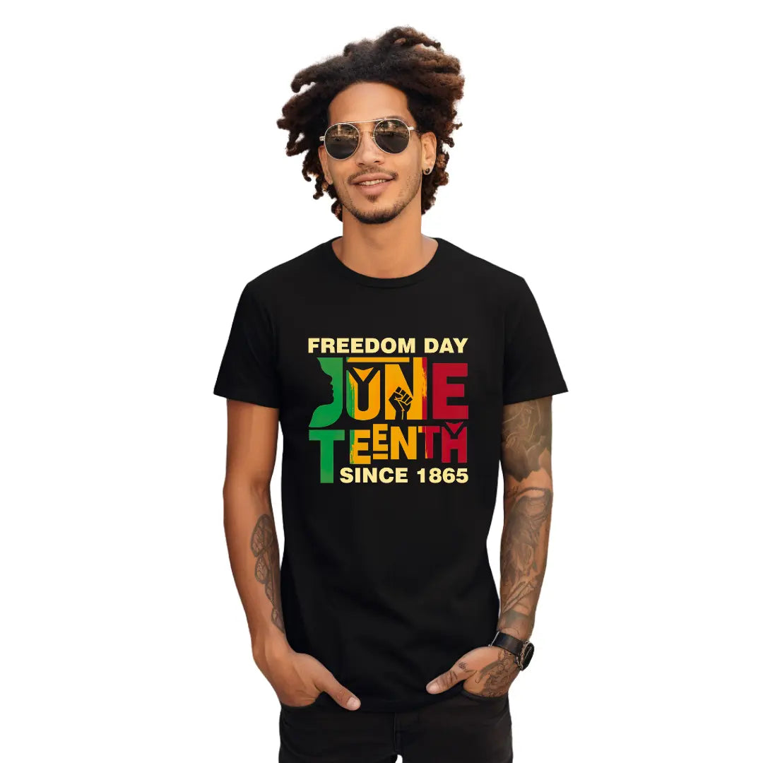 Embrace Juneteenth with Our Black T-Shirt: Freedom Celebration Edition - Black Threadz