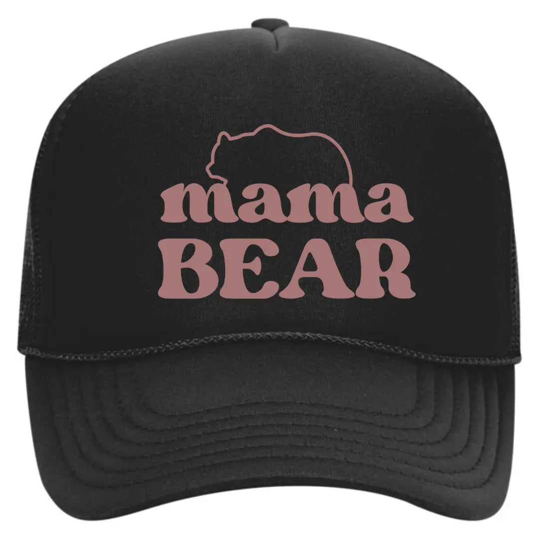 Mama Bear Matter Black Trucker Snapback Hat - Black Threadz