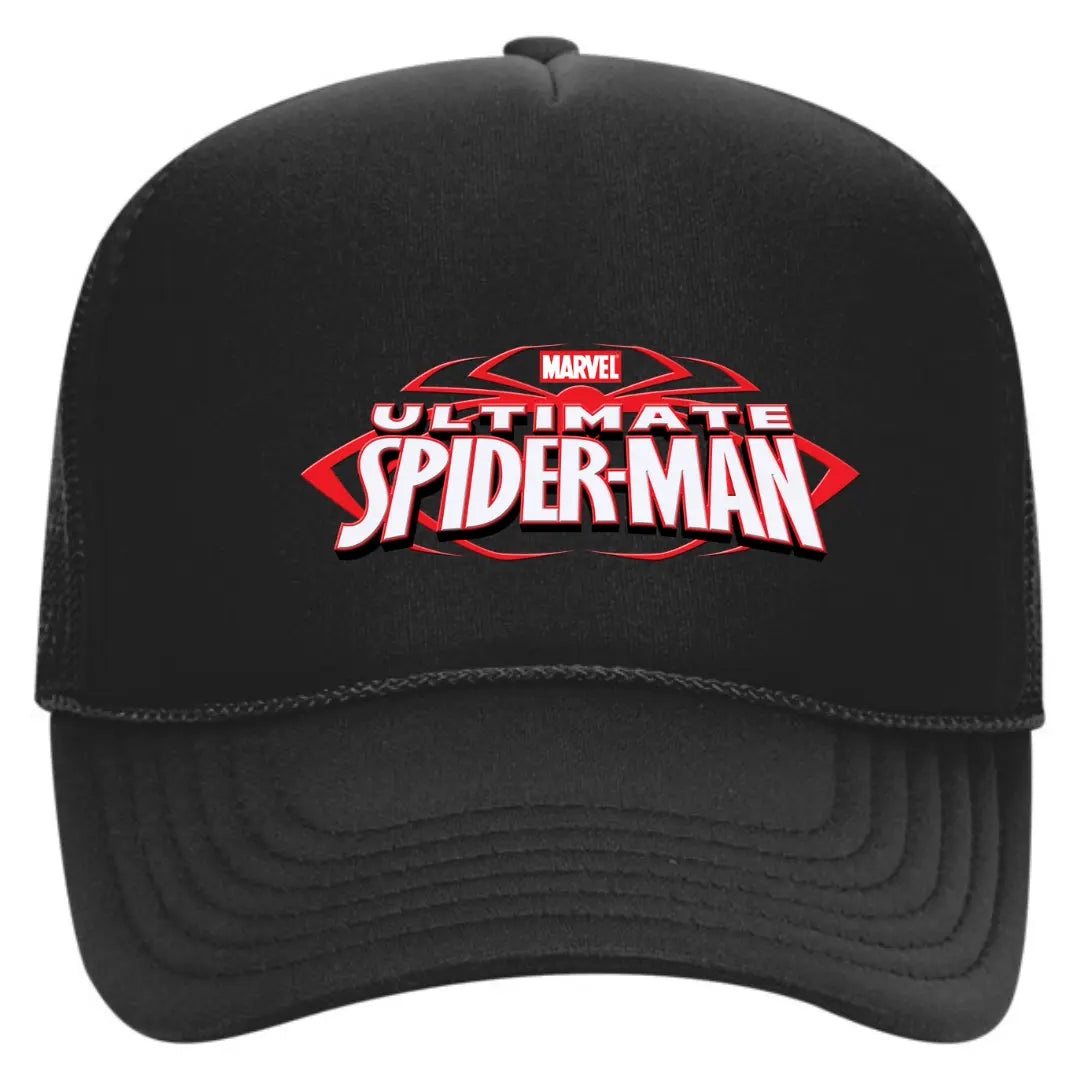 Embrace Your Inner Hero: Spider-Man Black Trucker Snapback Hat Limited Edition - Black Threadz
