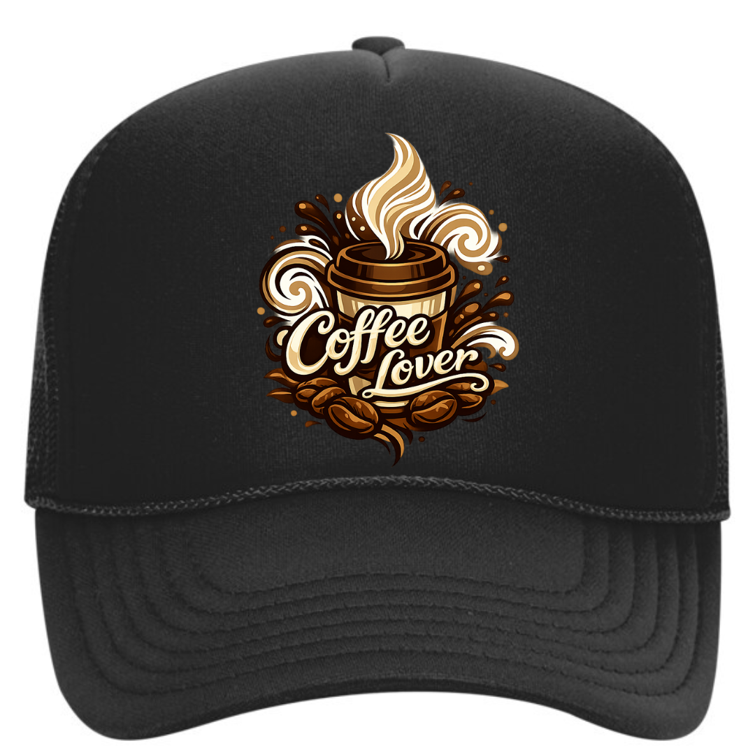 Coffee Lover Trucker Snapback Hat – Caffeine Life Mesh Cap, Adjustable Fit