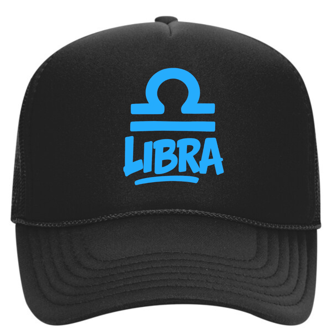 Black Libra Snapback Trucker Hat – Zodiac Streetwear Astrology Cap
