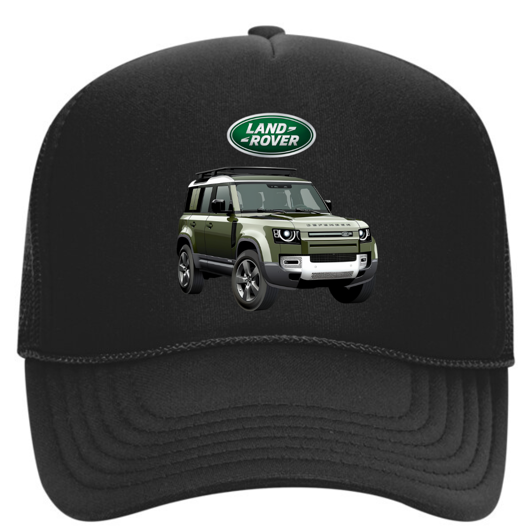 Black Land Rover Defender Snapback Trucker Hat – Adventure Cap