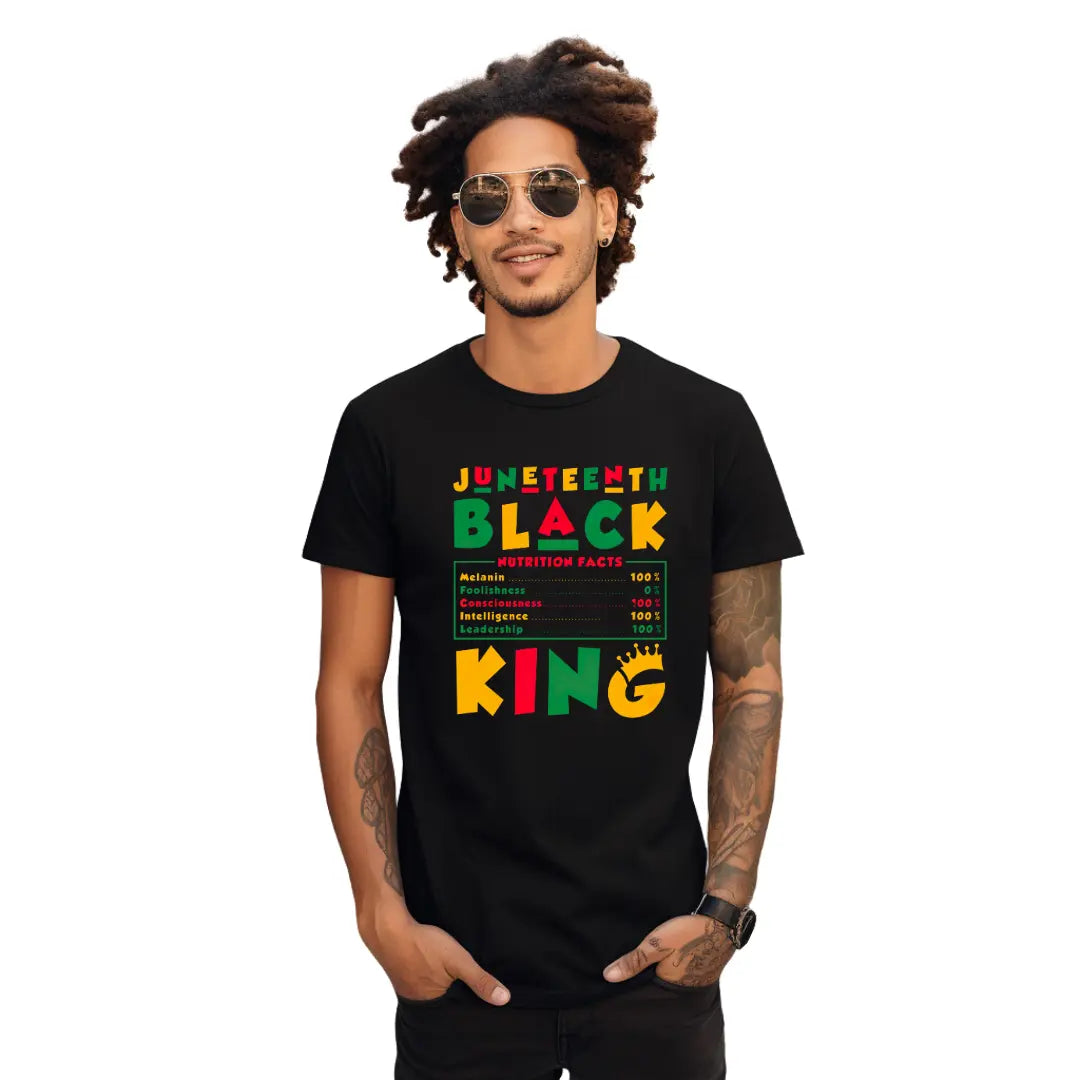 Embrace Freedom Juneteenth Black King with Our Black T-Shirt: Freedom Celebration Edition - Black Threadz