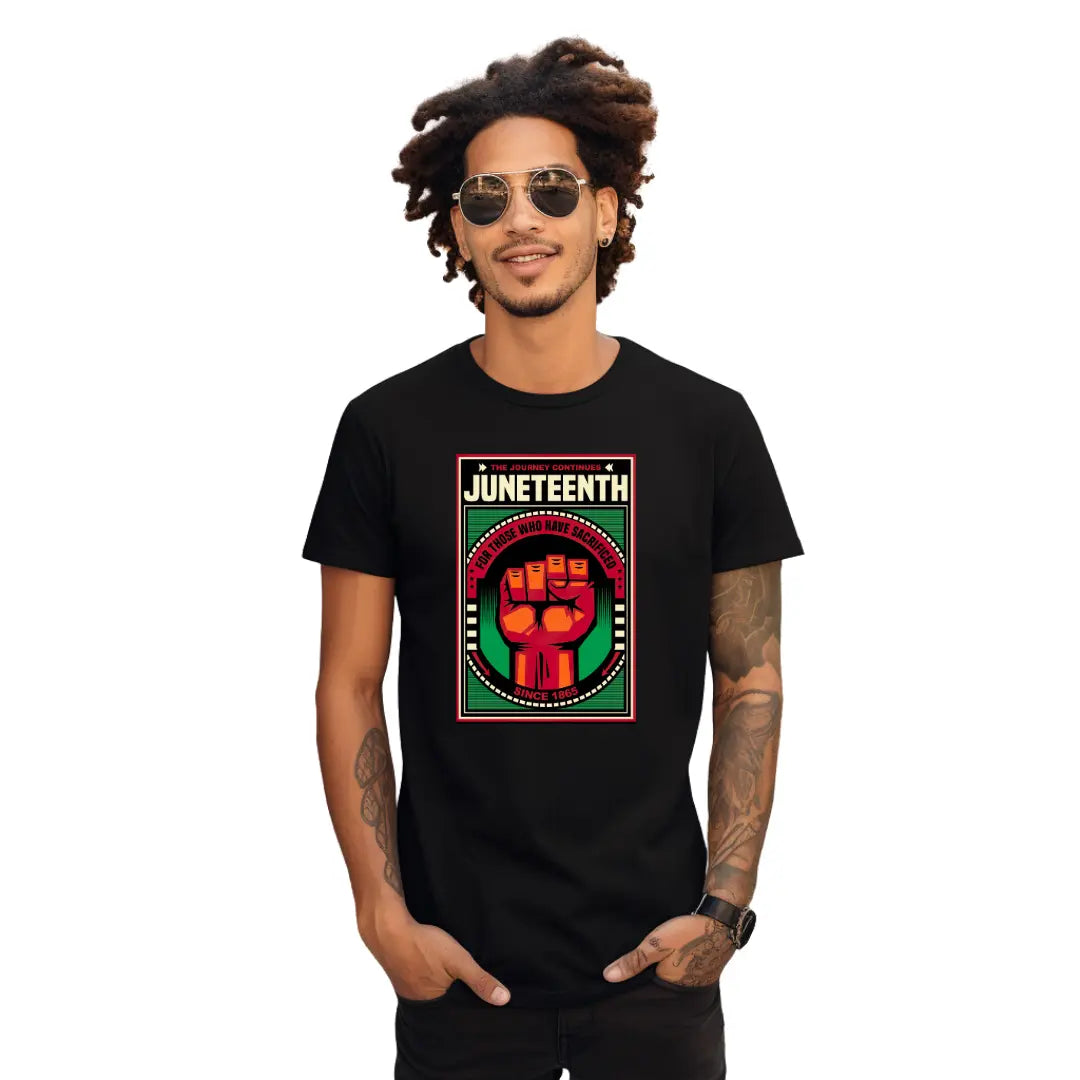 Embrace Freedom Juneteenth with Our Black T-Shirt: Freedom Celebration Edition - Black Threadz