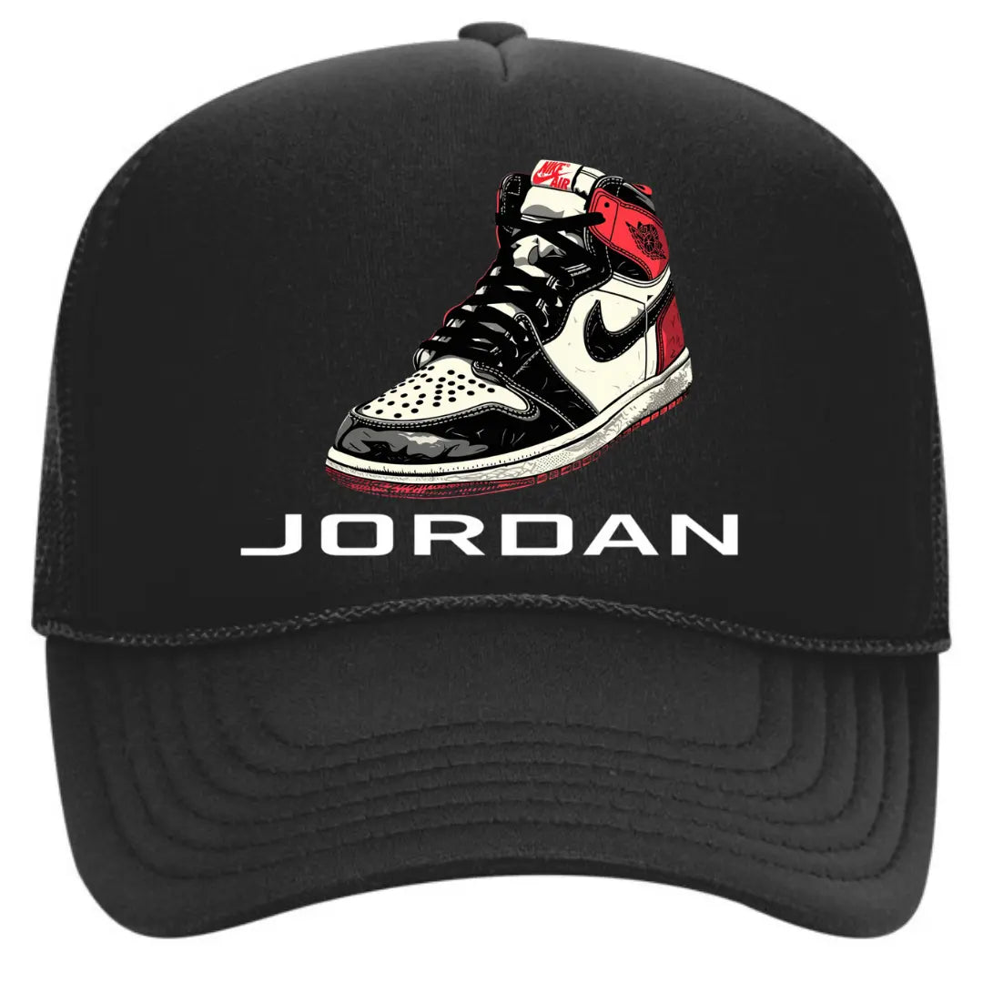 Fly High in Style: Air Jordan Black Trucker Snapback Hat Camo - Black Threadz