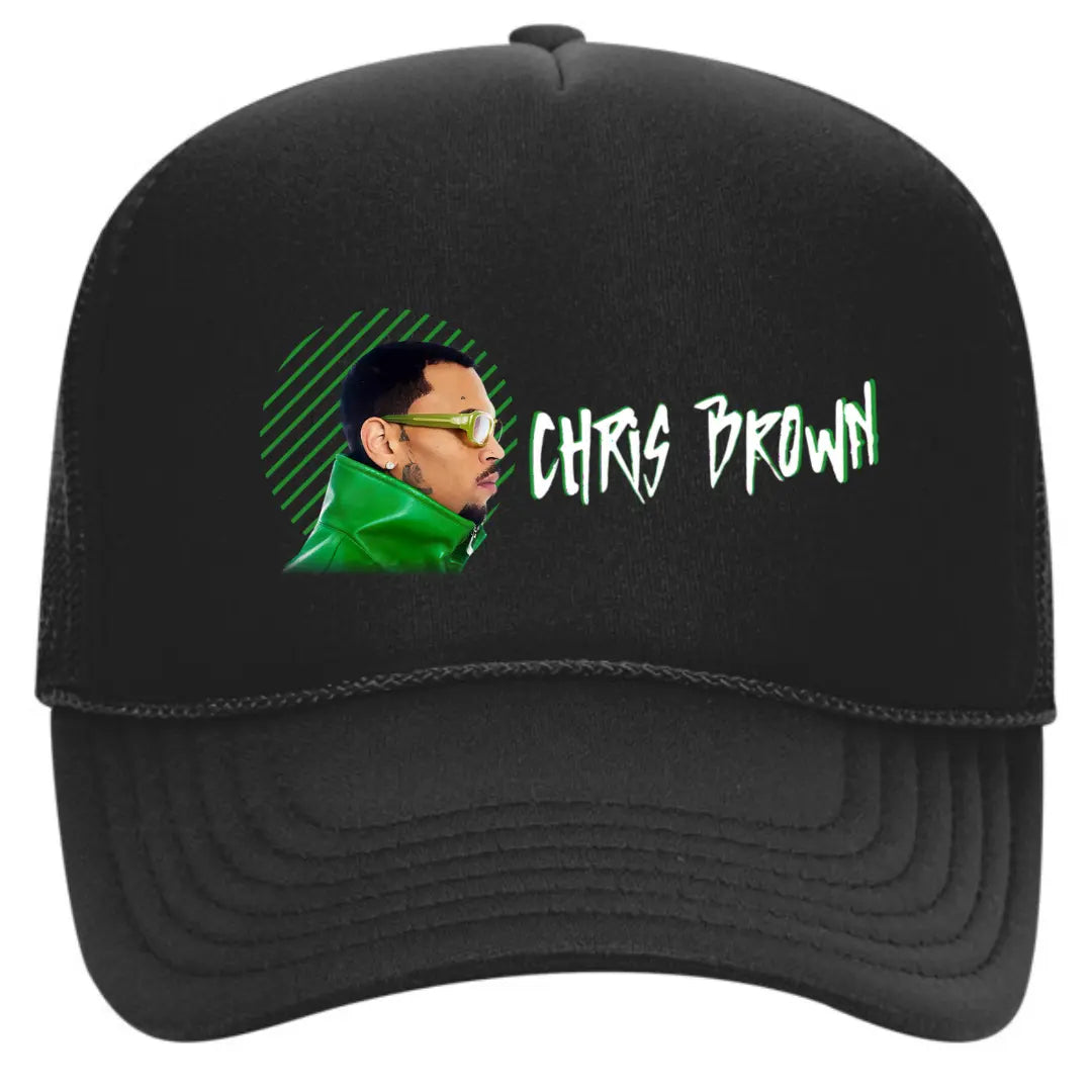Chris Brown 11:11 Concert Black Trucker Hat- Chris Brown Merch 11:11 - Chris Breezy Concert - Black Threadz