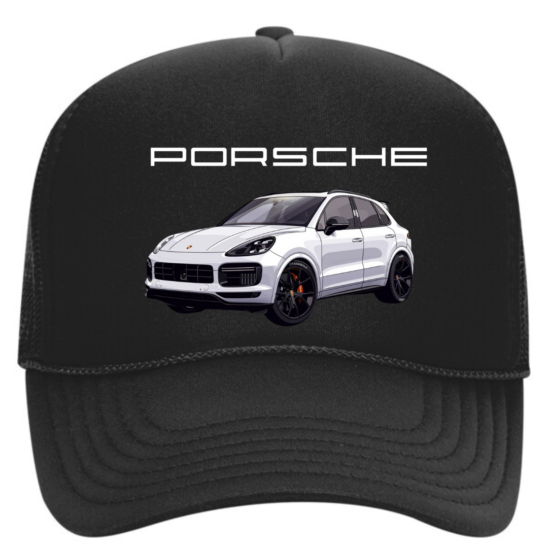 Porsche Cayenne Trucker Snapback Hat Black for Sale - A Great Porsche gifts for him and her