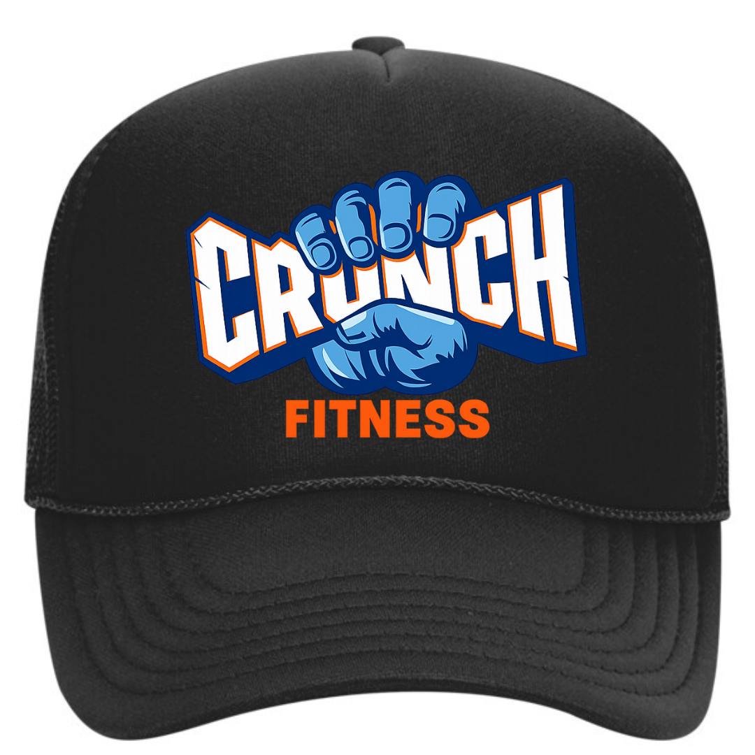 Crunch Fitness Trucker Snapback Hat – Gym Lifestyle Mesh Cap, Adjustable Fit