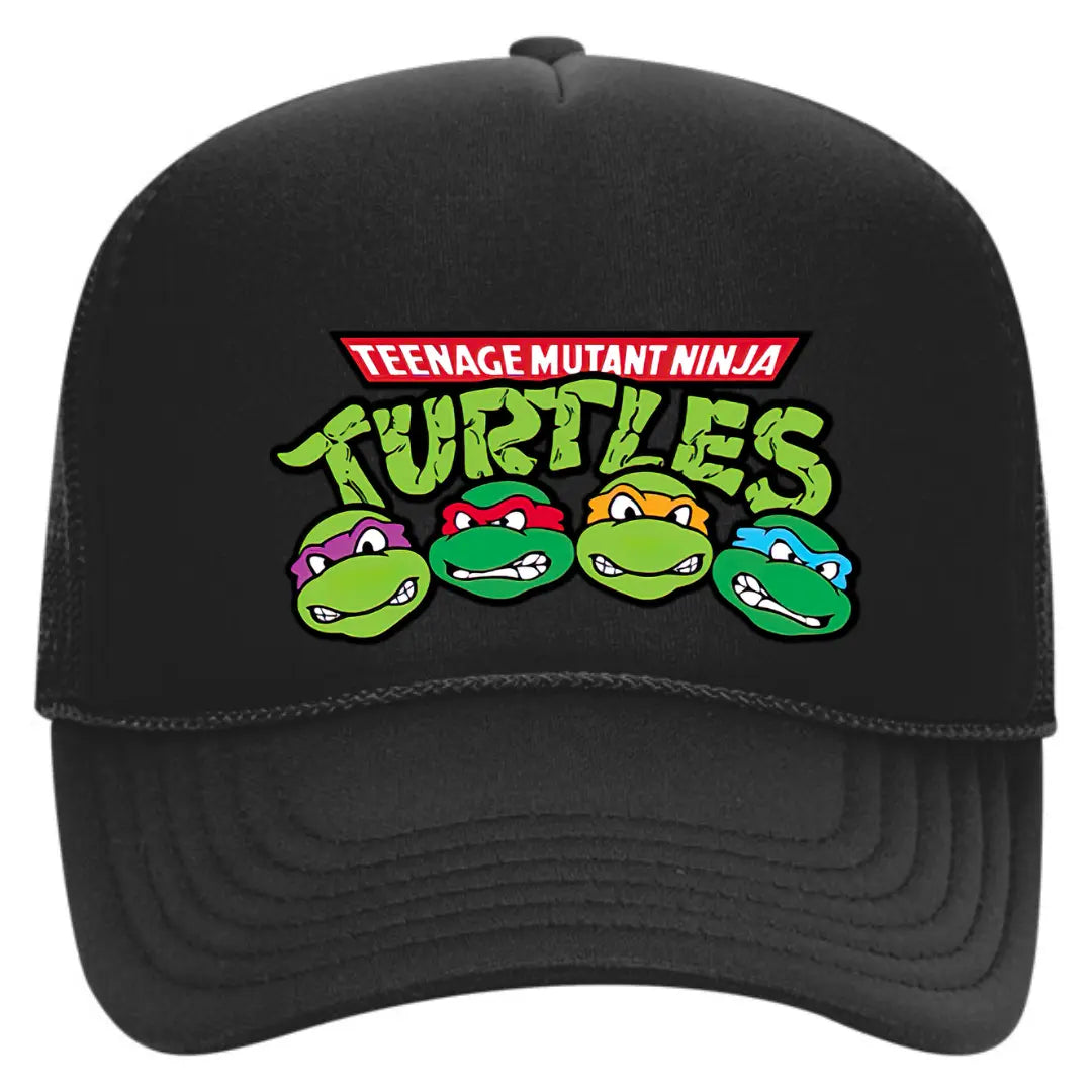 Unleash Turtle Power with Our Black Trucker Hat: "Teenage Mutant Ninja Turtles" Edition - Black Threadz