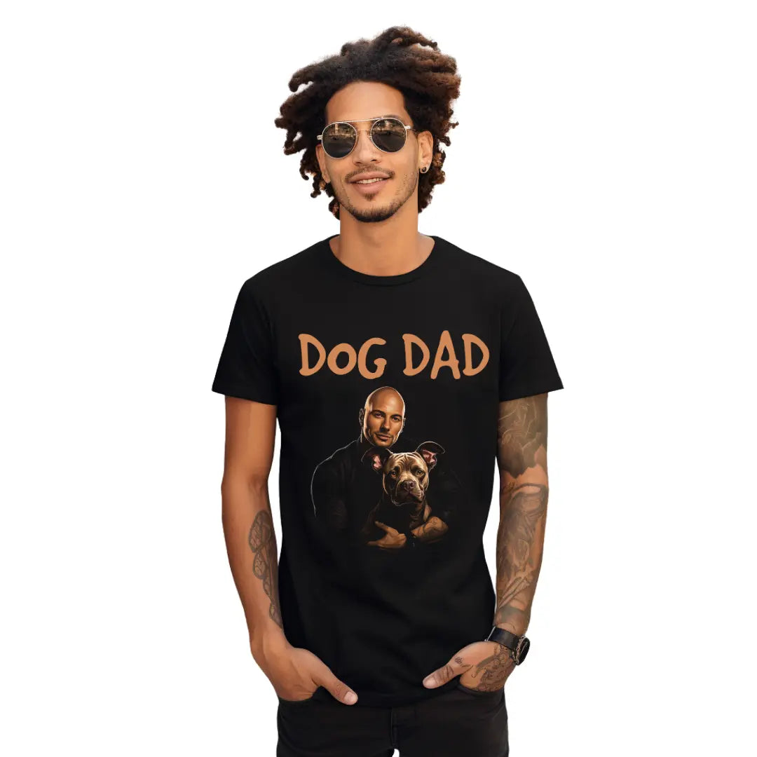 Dog Dad' Proud Pet Parent T-Shirt - Wear Your Love for Canine Companions - Black Threadz