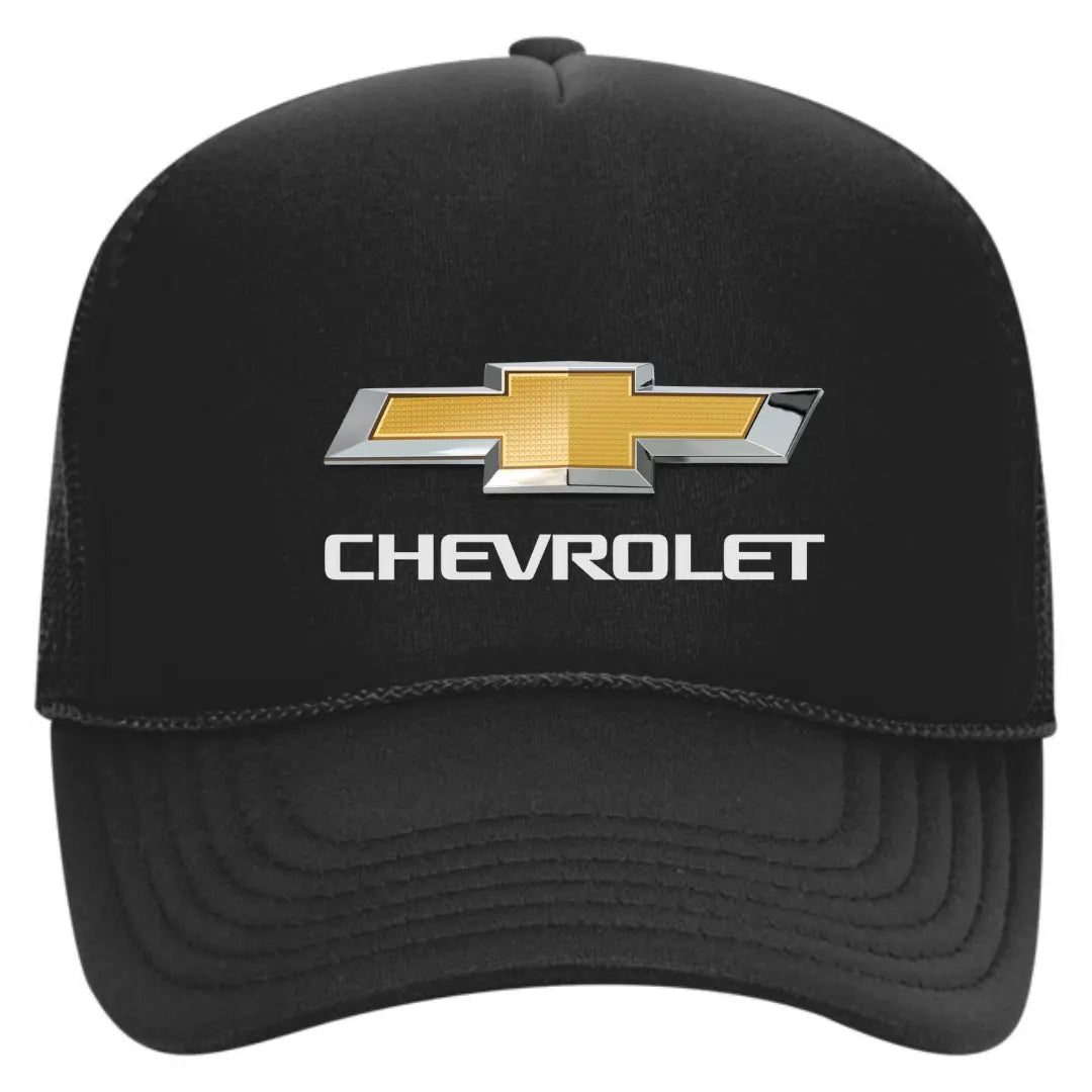 Drive in Style: Chevrolet Black Trucker Snapback Hat - Black Threadz