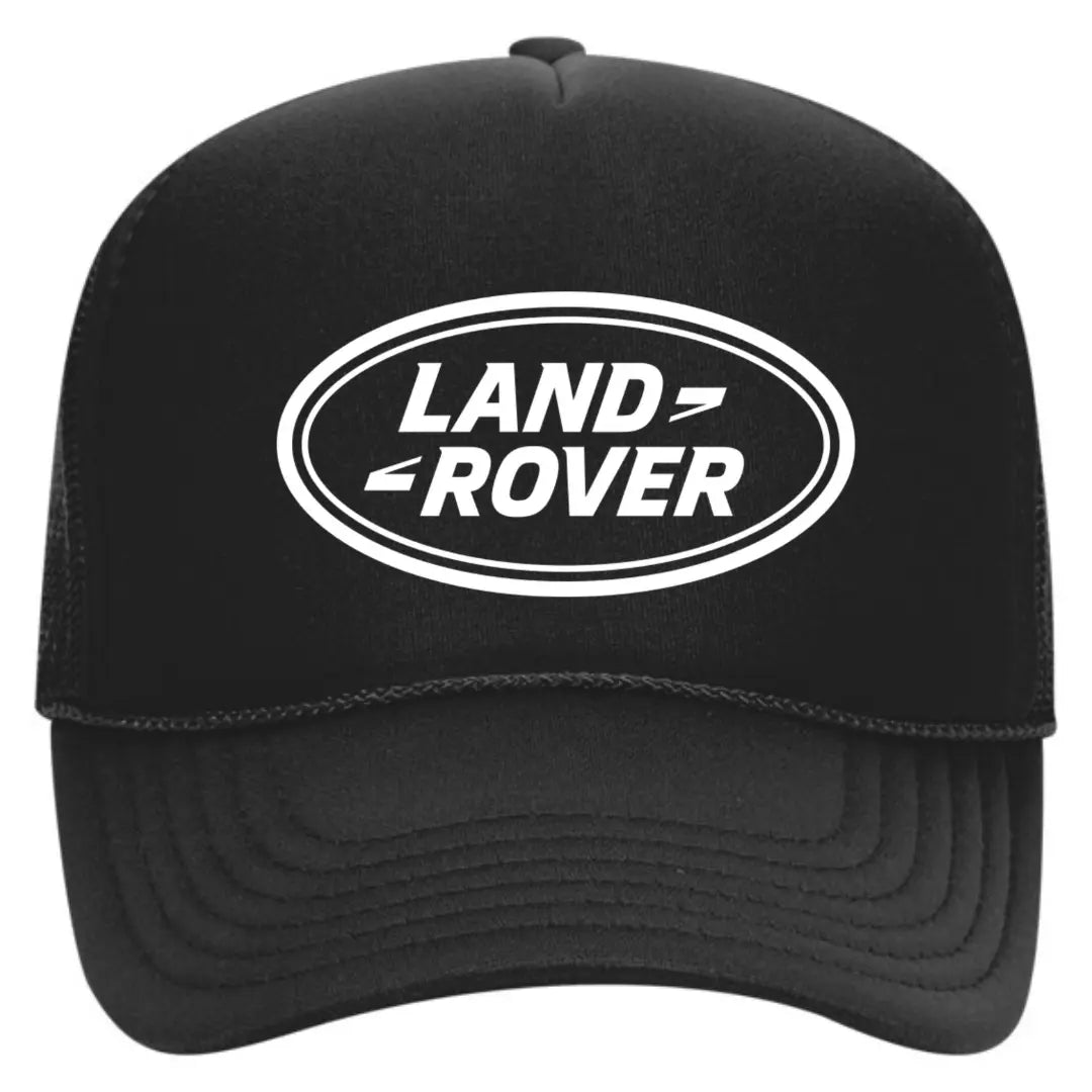 Adventure Awaits: Land Rover Black Trucker Snapback Hat - Black Threadz