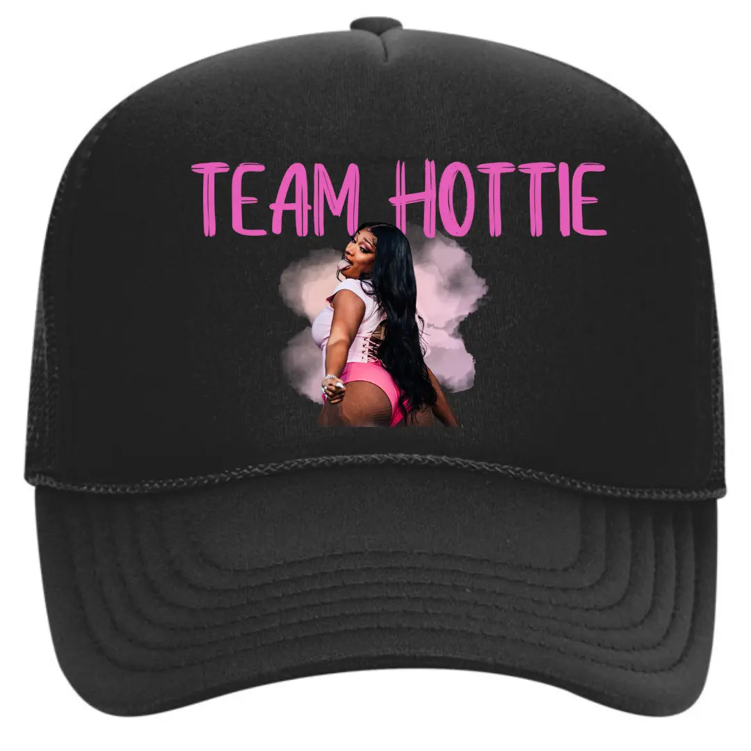 Megan Thee Stallion Team Hottie Trucker Hat - Hot Girl Summer Tour Edition - Black Threadz