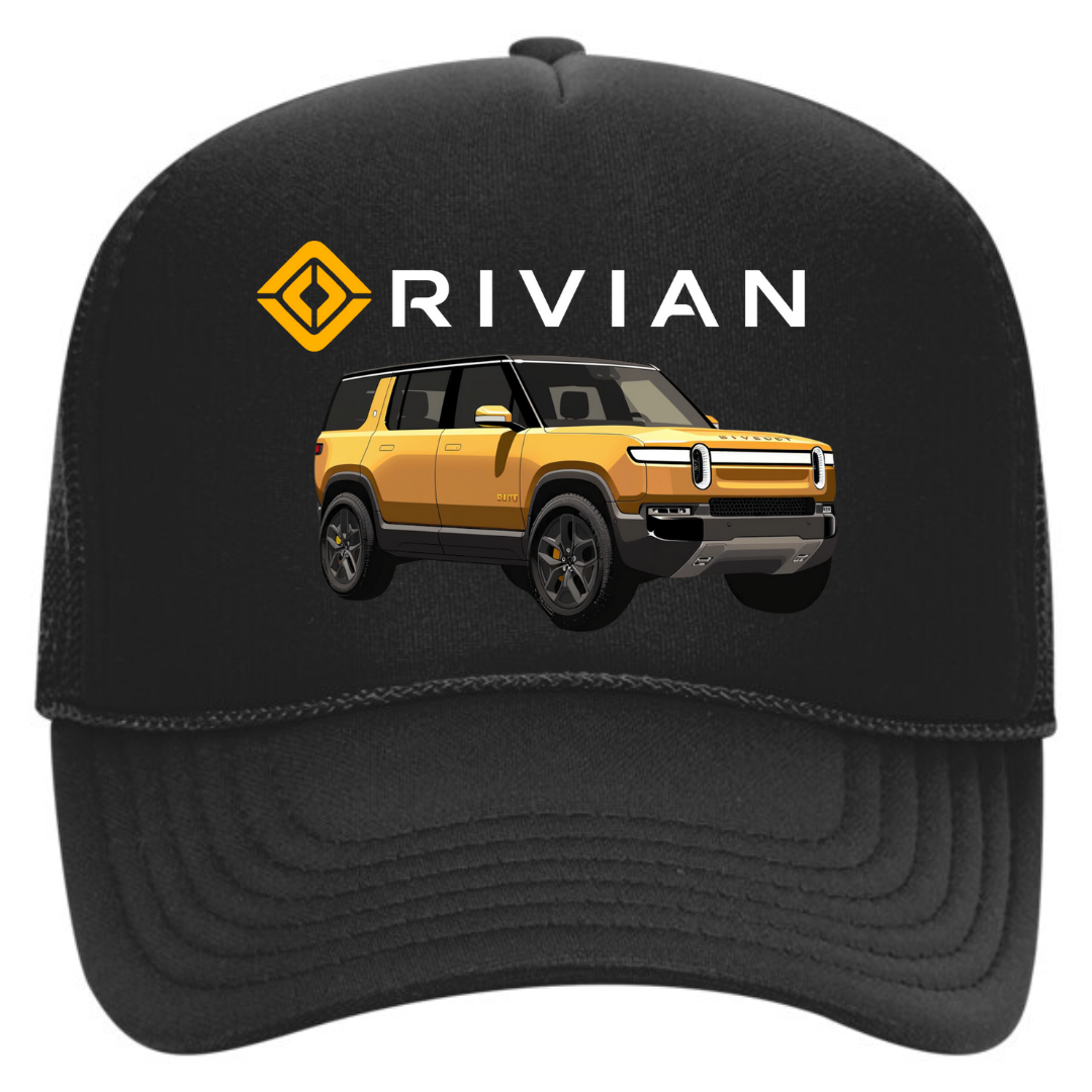 Men rivian black snapback hat