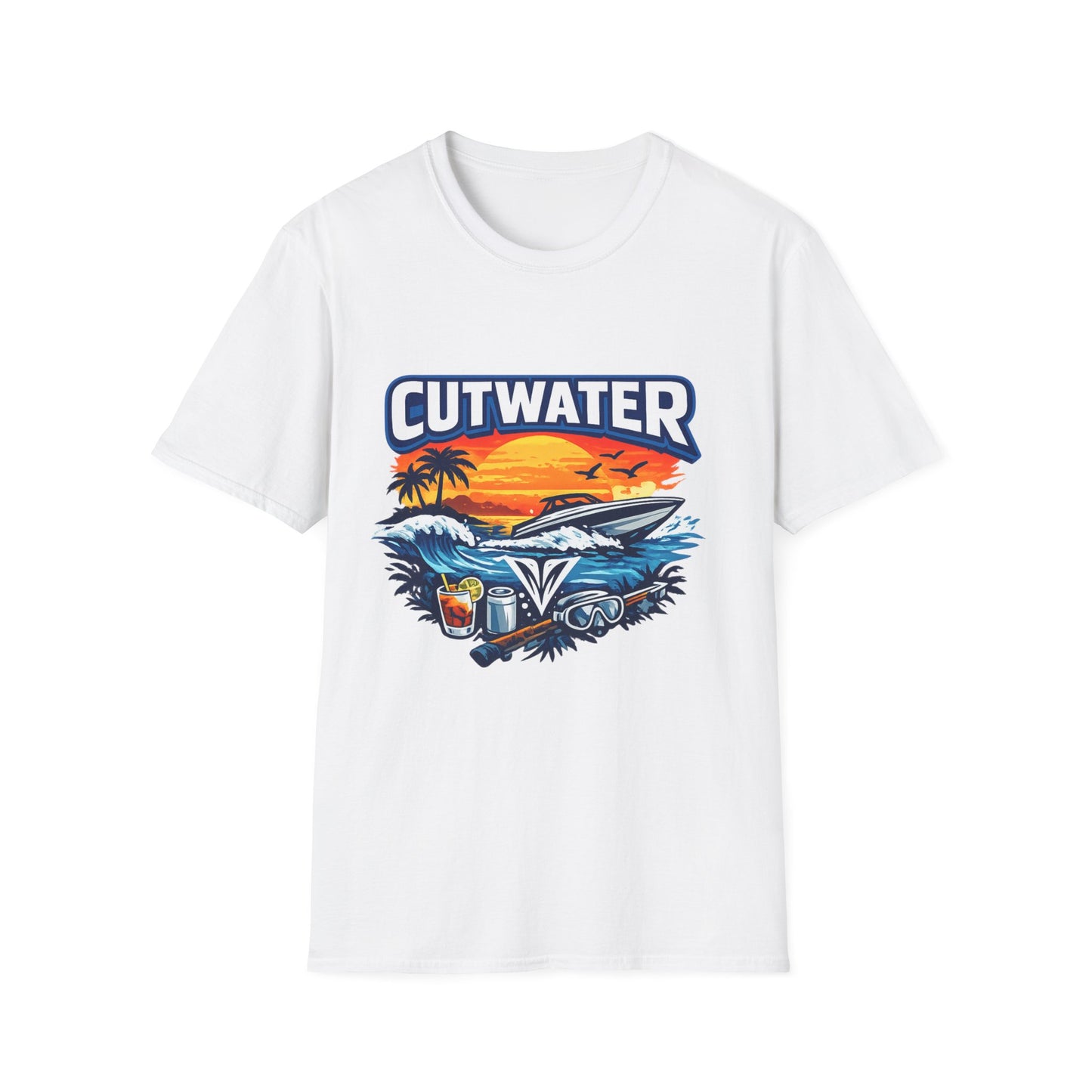 Cutwater T-Shirt – Ready-to-Drink Cocktail Fan Tee, Spirits & Rummer Shirt, Trendy Bar Merch